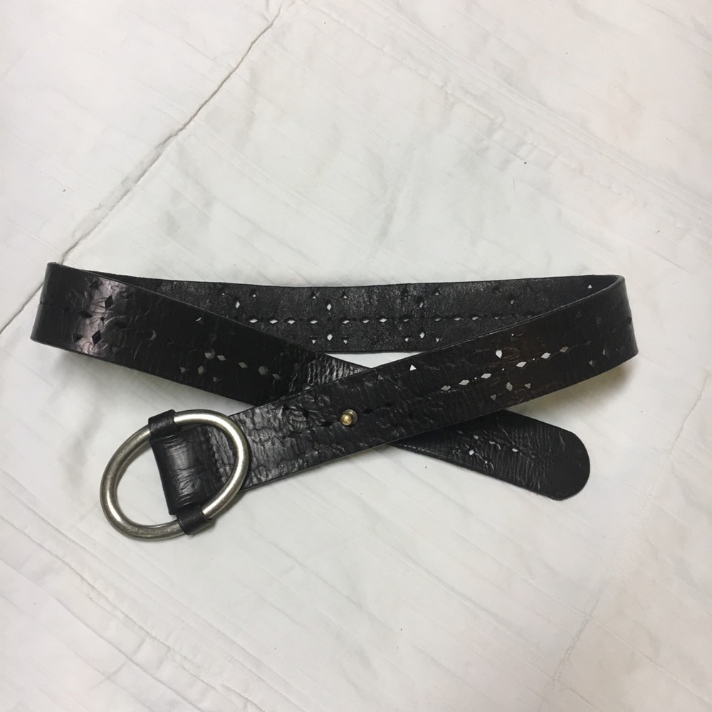 Black leather belt
